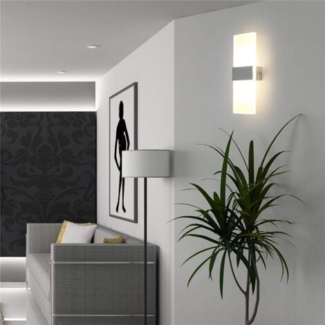 Simple Led Wall Light Indoor 12W Minimalist Wall Lights Modern Acrylic Wall Sconce For Living Room Bedroom Pathway Corridor Stairs Balcony Warm White