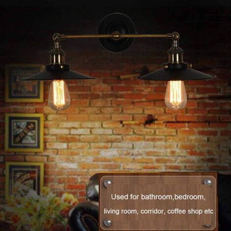 Wall Lamp Light,Adjustable Swing Long Arm Wall Light E14 Wall Sconce Fixture Antique Industrial Retro Rustic Loft Wall Lighting for Restaurant Living Room Bedroom Study Office Cafe
