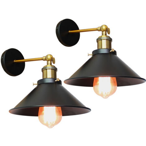 Lovefindahome Industrial Plug In Wall Light E26 Base Edison Wire Retro Style Vintage Wall Lights With 5.9Ft Adjustable Plug In Cord Rustic Wall Sconce Fixture For Headboard Bedroom Porch - Cage