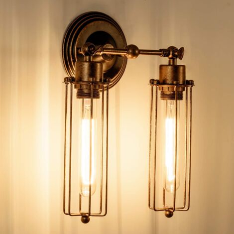 Retro Metal Wall Lights Vintage Wall Light Rustic Adjustable Wall Light ...