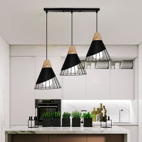 Modern Industrial Pendant Lights, Metal Lamp Shade 60W Maximum Black Industrial Retro Ceiling Light B