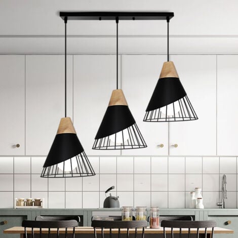 Modern Industrial Pendant Lights, Metal Lamp Shade 60W Maximum Black Industrial Retro Ceiling Light B
