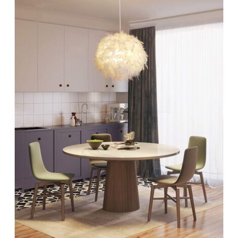 Creative Ø25CM Romantic Pendant Lights Pure White Feather Pendant Light Modern Chandelier E27 Nordic Pendant Lights