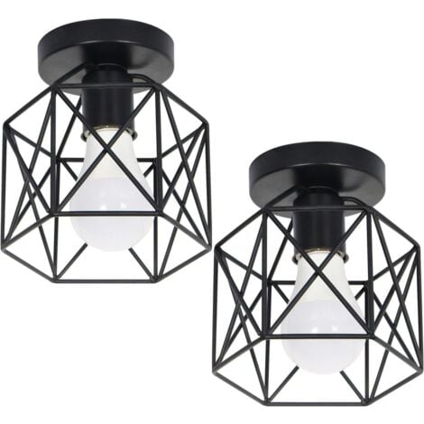 2PCS Antique Metal Chandelier Creative Modern Ceiling Light Black Industrial Ceiling Lights Retro Chandelier E27