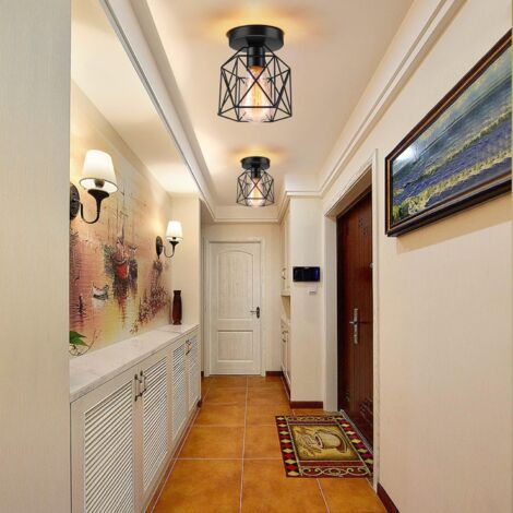 2PCS Antique Metal Chandelier Creative Modern Ceiling Light Black Industrial Ceiling Lights Retro Chandelier E27