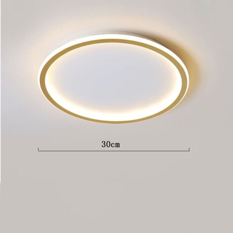 Led Ceiling Light Gold, Φ30CM Round Ceiling Lamp Minimalist Modern Ceiling Light For Kitchen, Hallway, Office, Porch Warm White