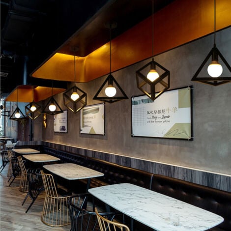 Vintage Pendant Lights Industrial Chandelier Retro Pendant Light E27 Lamp Socket Black For Living Dining Room Bar Cafeteria Restaurant