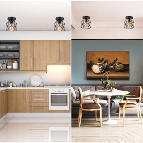 3PCS Antique Metal Chandelier Creative Modern Ceiling Light Black Industrial Ceiling Lights Retro Chandelier E27
