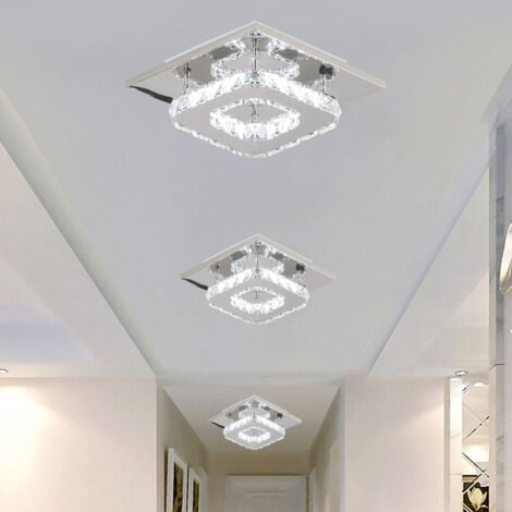 2X K9 Crystal Chandelier Glass Ceiling Lamp Led Modern Ceiling Light For Office Living Room Bedroom Kitchen Living Room Cold White