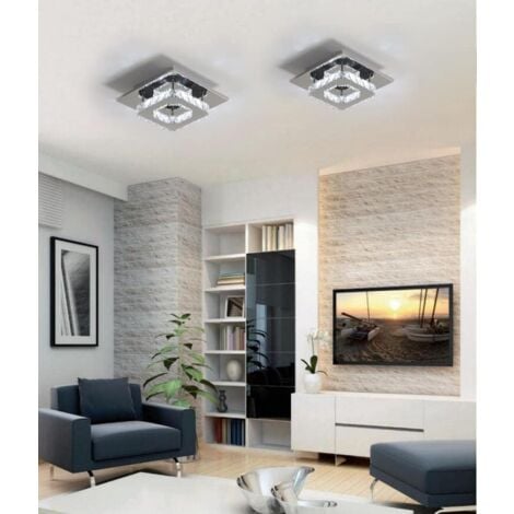 2X K9 Crystal Chandelier Glass Ceiling Lamp Led Modern Ceiling Light For Office Living Room Bedroom Kitchen Living Room Cold White