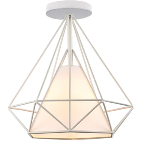 Nostalgia Antique Chandelier Retro Vintage Ceiling Lights Diamond Industrial Ceiling Light For Bar Cafe White 25Cm