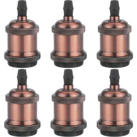6PCS E27 Vintage Simple Lamp Base Vintage Ceiling Lights Indoor Pendant Light Rose Gold 2 (1/5)
