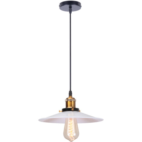 26CM Industrial Retro Pendant Light Iron Ceiling Light For Dining Room Hallway Bedroom Stairs White (1/5)