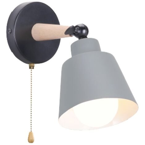 Modern Wall Light E27 Minimalist Retro Wall Sconce Nordic Indoor Wall Lamp Grey For Bedroom Office Corridor Hallway