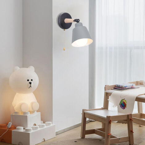 Modern Wall Light E27 Minimalist Retro Wall Sconce Nordic Indoor Wall Lamp Grey For Bedroom Office Corridor Hallway