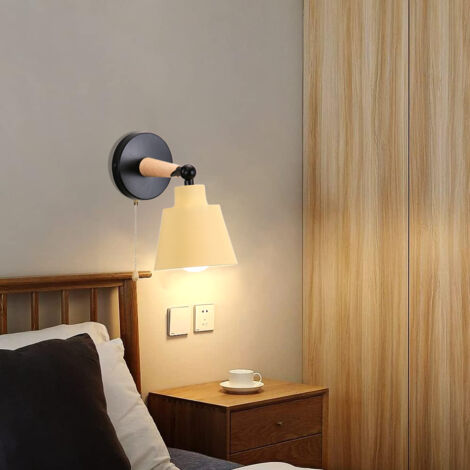Modern Wall Light E27 Minimalist Retro Wall Sconce Nordic Indoor Wall Lamp Yellow For Bedroom Office Corridor Hallway