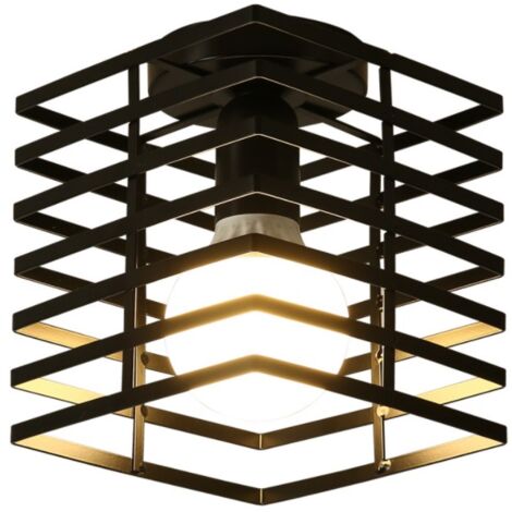 Vintage Antique Ceiling Light Black E27 Retro Industrial Ceiling Lamp Metal Iron Cage Chandelier For Living Room Bedroom Dining Room (1/5)