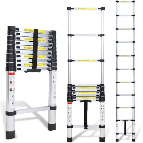 3.2M Telescopic Ladders, Folding Telescopic Ladder, Aluminum Alloy Telescopic Ladder, Maximum Load Capacity 150kg (1/5)