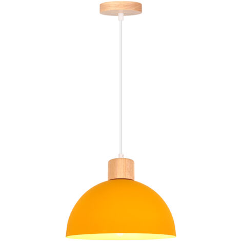 Vintage Metal Ceiling Light Yellow Modern Indoor Pendant Light Simple Pendant Lights E27 For Bedroom Bar Kitchen (1/5)