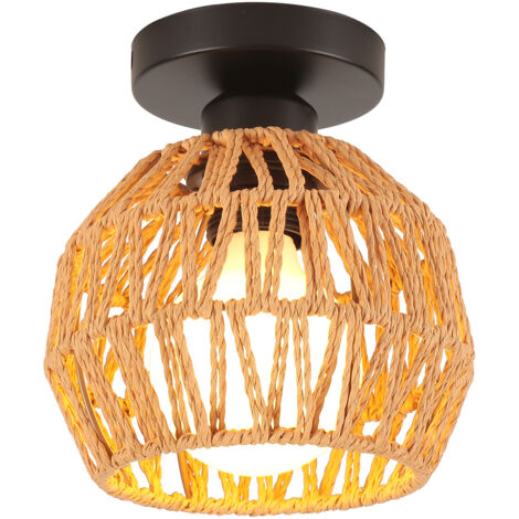 Hemp Rope Braided Ceiling Light Retro Ceiling Light Modern Indoor ...