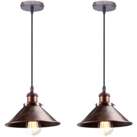 2PCS 22CM Vintage Ceiling Light Retro Pendant Light Creative Classic Pendant Lights Antique Ceiling Light E27 Modern Chandelier (1/5)