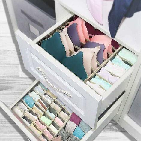 NORCKS Underwear Drawer Organiser Divider 4 PCS Wardrobe Organiser Drawer Dividers for Clothes Bras Socks Ties Scarves Antibacterial Dustproof