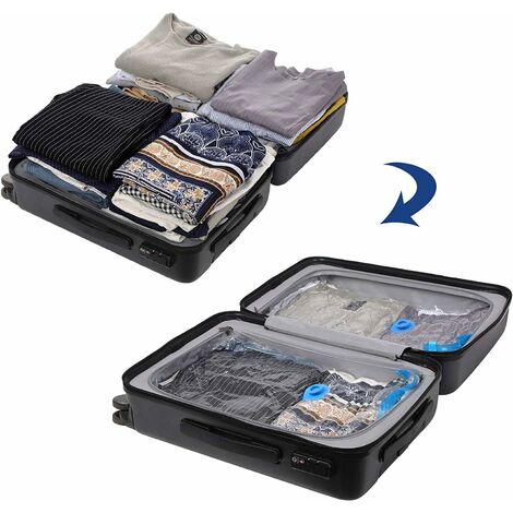 Black+Decker Vacuum Suitcase Bag with Travel Pump 3 Pack Reusable, Double  Zipper