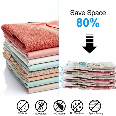 1/2Pcs Vacuum Storage Bags for Clothes,Bedding,Space Saving Bags Folding  Compressed Organizer Bag Storage Vacuum Seal Packet