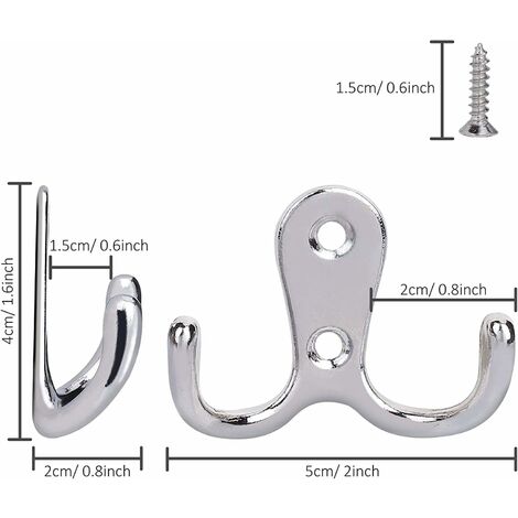 Set of 20 metal coat hooks wall hooks with screws wall hooks for kitchen  bathroom cupboard