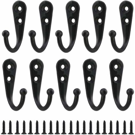 NORCKS 10 Pieces Black of Metal Coat Hooks Single Claw Coat Hooks Small  Single Metal Hooks Retro Wall Mounted Hooks Kitchen Bathroom Bedroom Towels  Clothes Hats Keys Etc