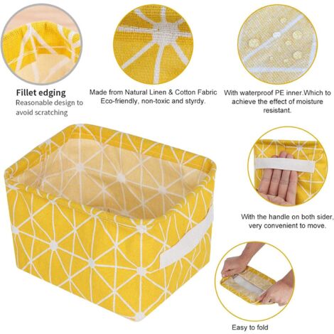 NORCKS Fabric Storage Baskets 5pcs, Foldable Storage Basket for Desk and  Household Organizer, Waterproof Storage Box