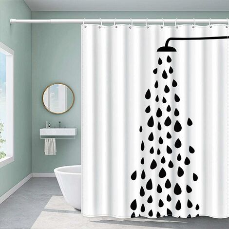 Aottom Shower Curtain with Hooks 72 x 72 Inch W x 180CM H Waterproof Mildew Resistant Anti-Bacterial Polyester Fabric Shower Curtain Machine Washable for Bathroom Showers and Bathtubs 180CM 