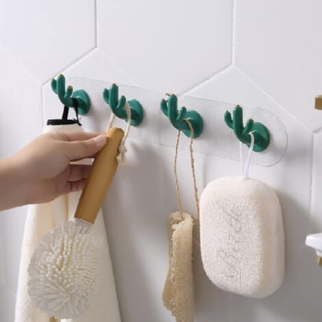 NORCKS Self-adhesive Hooks, Creative Cactus Hook, Creative Hook, Cute Decorative  Wall Hooks, Plastic Wall Door