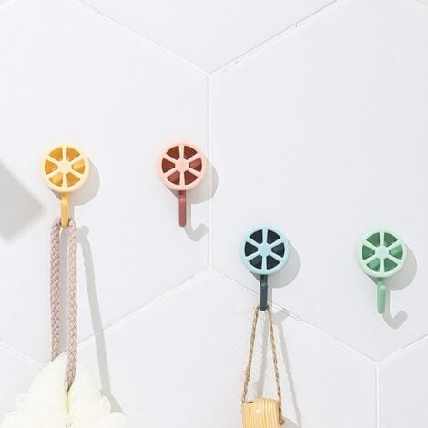 NORCKS 5 PCS Self Adhesive Hooks, Decorative Wall Hooks, Key Hooks  Decorative Self Adhesive Hooks, Lemon