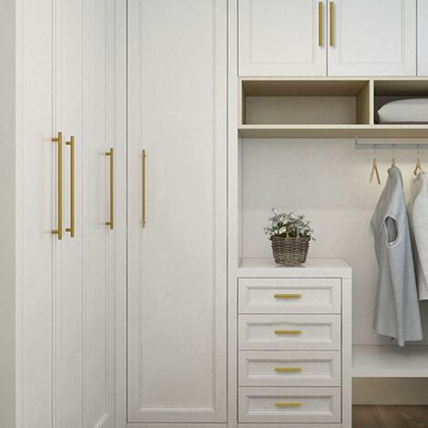 Norcks 10 PCS Gold Stainless Steel Kitchen Cabinet T Bar Handle 192MM Hole Centers Furniture Drawer Pulls Cupboard Knobs