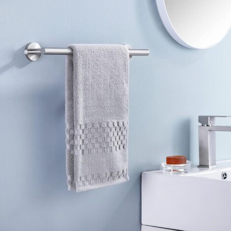 Norcks Hand Towel Rail 40CM Bathroom Towel Holder Kitchen Dish Cloths Hanger Sus304 Stainless Steel Rustproof Wall Mounted Brushed Steel