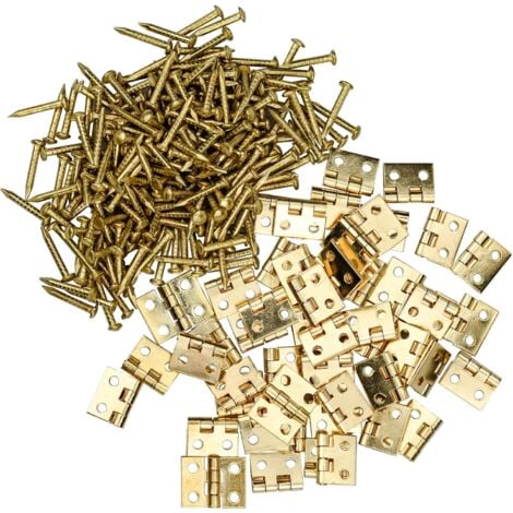 NORCKS 50 Pieces Mini Hinges Retro Butt Hinges with 200 Pieces