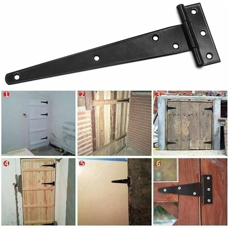 NORCKS 2pcs T Strap Hinge Work Light Shed Hinges Rustproof Iron Door Strap Hinge  Door Hinge (