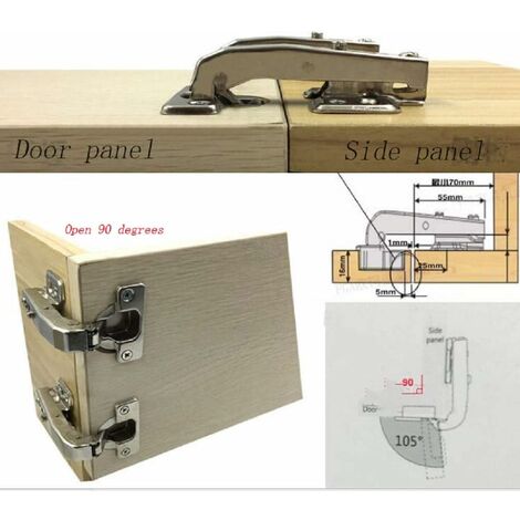 [2 pcs] Cabinet hinged Door 180 Degree Hinge 90 Degree Cabinet Corner Door  Soft Closing Hinge [4 Holes]