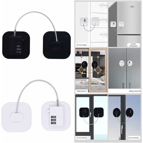 Password Fridge Lock Children Safety Refrigerator Lock Adults Safety Fridge  Locks 2PCS Cupboard Lock with 3M Strong Adhesive for Drawer Fridge Freezer