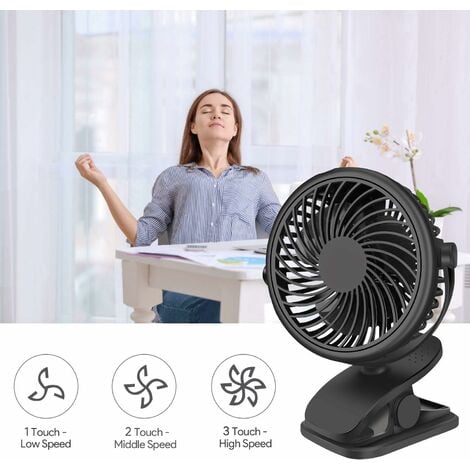 NORCKS Mini Clip Fan, Usb Clip on Desk Fan with 360¡ã Rotation