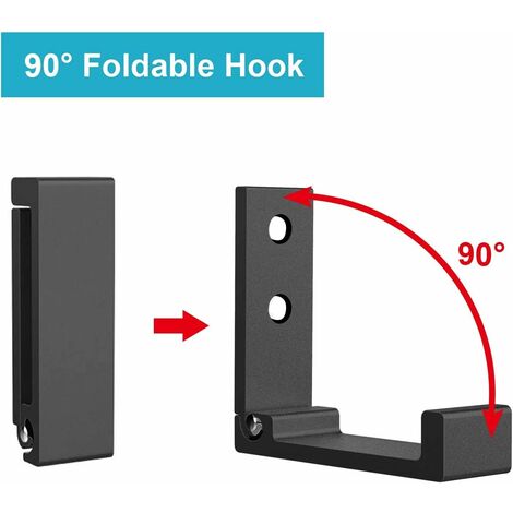 NORCKS Foldable Wall Hooks, 3 Pcs Aluminum Alloy Single Clothes Hook,  Creative Wall Mounted Headphones Holder