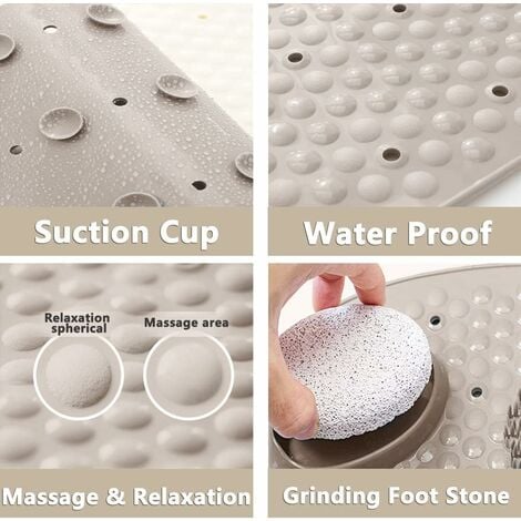 Foot Massage Shower Mat Non Slip Round Bathroom Suction Cups Bath PVC  Rubber UK