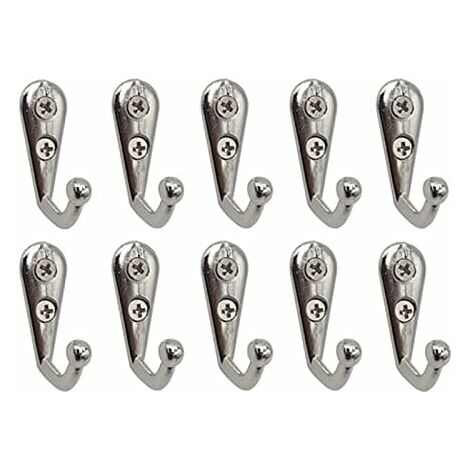 NORCKS Decorative Hook 10 Pcs Wall Mounted Single Pin Hook Mini Size Silver  Hangers For Clothes