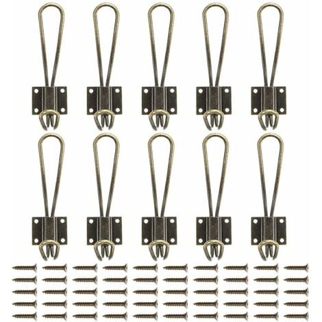 NORCKS Copper Double Larger Retro Wall Mounted Coat Rack Black Double Hooks  Alloy Hook for Bath Kitchen Coat Rack Wall Mounted Coat Rack Retro Coat Hook  with Screws 10 Pieces
