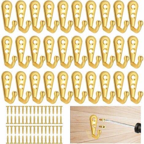 10pcs Key Wall Mounted Hanging Clothes Coat Hat Double Prong Bathroom  Kitchen