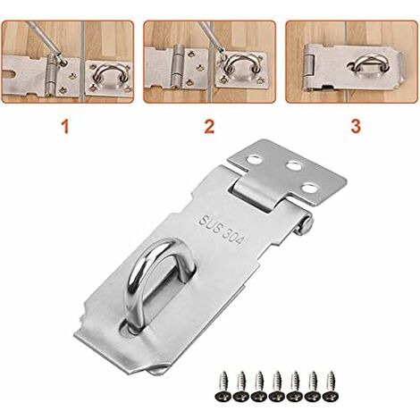 NORCKS Cabin Hook Catch Latch Door Window Sliding Latch Door Eye Latch Bolt  Shutters Garage Gate Barn Stainless Steel with Screws Black 2pcs 10 inch