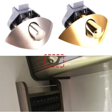 2x Zinc Alloy Half Moon Handle Push Lock Latch Knob Caravan RV Cupboard  Drawer Camper Kitchen Cabinet Door Locks Hardware