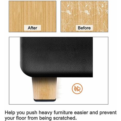 Norcks 24 Pieces Furniture Sliders 25MM Screw On Teflon Feet Furniture Gliders Teflon Screw In Square Easy Gliders Teflon Moving Sliders With Screws Feet Protector For Tiled Laminate Hardwood Floors