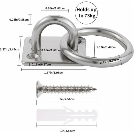 NORCKS Pack of 4 304 Stainless Steel Eye Plate with Ring M6 Eyelet Holder  (40 x